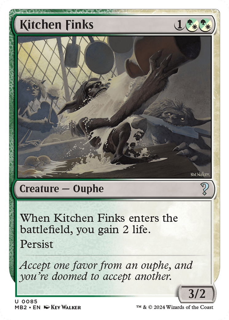 Kitchen Finks (White Border) [Mystery Booster 2] MTG Single Magic: The Gathering    | Red Claw Gaming