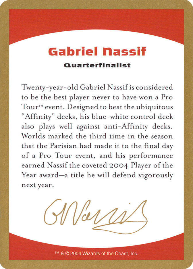 Gabriel Nassif Bio [World Championship Decks 2004] MTG Single Magic: The Gathering    | Red Claw Gaming