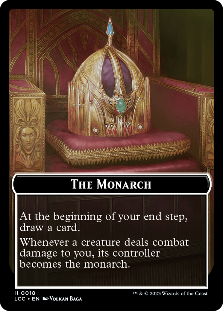 The Monarch // Dinosaur Double-Sided Token [The Lost Caverns of Ixalan Commander Tokens] MTG Single Magic: The Gathering    | Red Claw Gaming