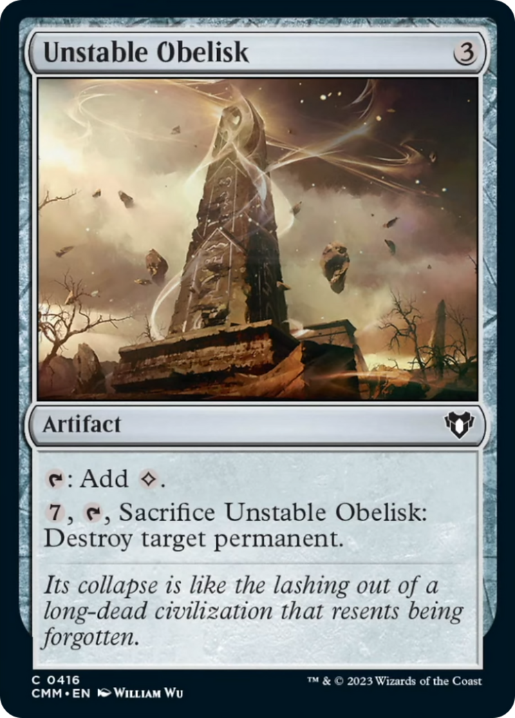 Unstable Obelisk [Commander Masters] MTG Single Magic: The Gathering    | Red Claw Gaming