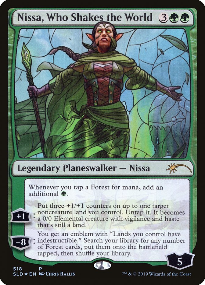 Nissa, Who Shakes the World (Stained Glass) [Secret Lair Drop Promos] MTG Single Magic: The Gathering    | Red Claw Gaming