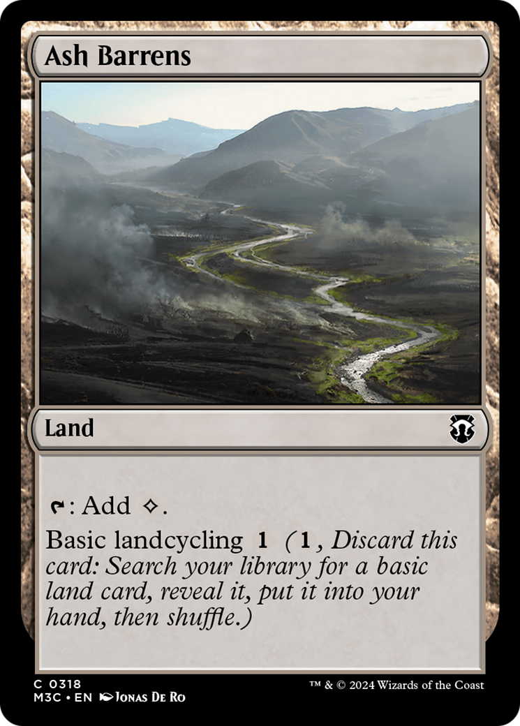 Ash Barrens (Ripple Foil) [Modern Horizons 3 Commander] MTG Single Magic: The Gathering    | Red Claw Gaming