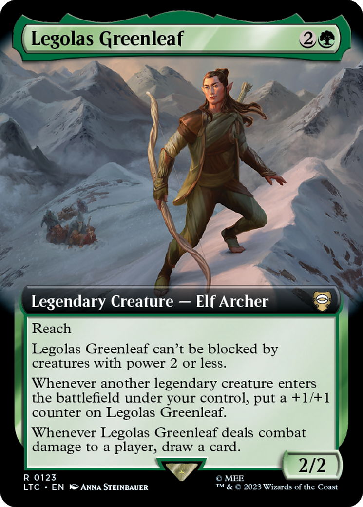 Legolas Greenleaf (Extended Art) [The Lord of the Rings: Tales of Middle-Earth Commander] MTG Single Magic: The Gathering | Red Claw Gaming