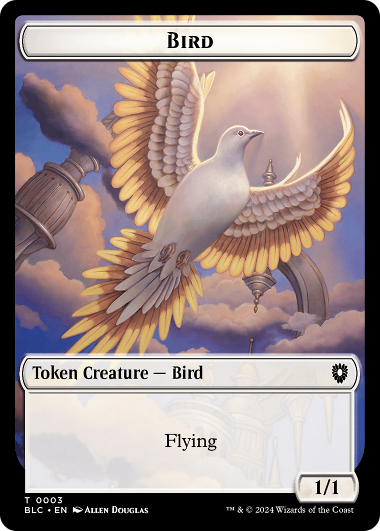 Storm Crow // Bird (003) Double-Sided Token [Bloomburrow Commander Tokens] MTG Single Magic: The Gathering    | Red Claw Gaming