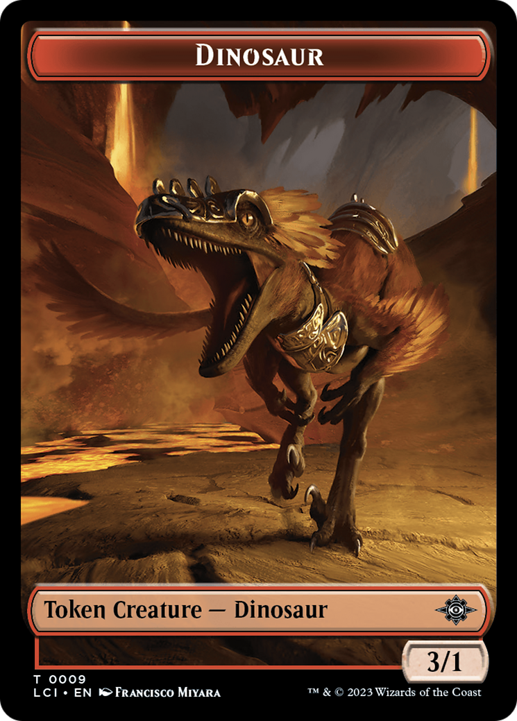 Treasure (0018) // Dinosaur (0009) Double-Sided Token [The Lost Caverns of Ixalan Tokens] MTG Single Magic: The Gathering    | Red Claw Gaming