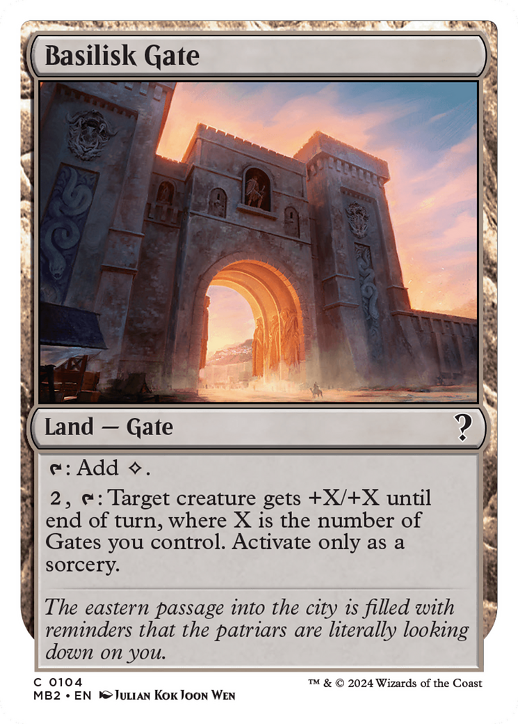 Basilisk Gate (White Border) [Mystery Booster 2] MTG Single Magic: The Gathering    | Red Claw Gaming