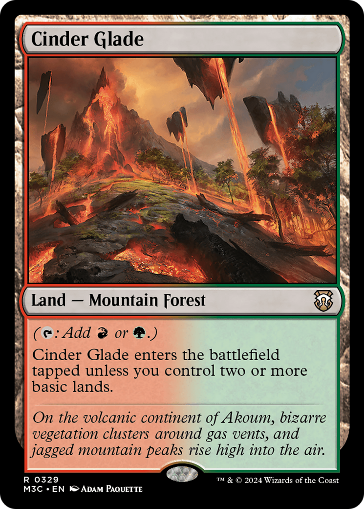 Cinder Glade (Ripple Foil) [Modern Horizons 3 Commander] MTG Single Magic: The Gathering    | Red Claw Gaming