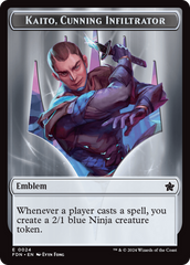 Emblem - Kaito, Cunning Infiltrator // Ninja Doubled-Sided Token [Foundations Tokens] | Red Claw Gaming