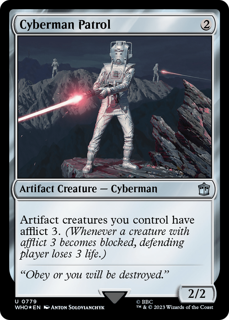 Cyberman Patrol (Surge Foil) [Doctor Who] MTG Single Magic: The Gathering    | Red Claw Gaming