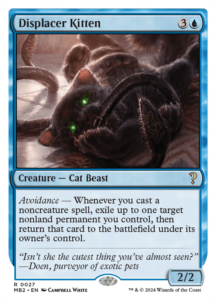 Displacer Kitten (White Border) [Mystery Booster 2] MTG Single Magic: The Gathering    | Red Claw Gaming