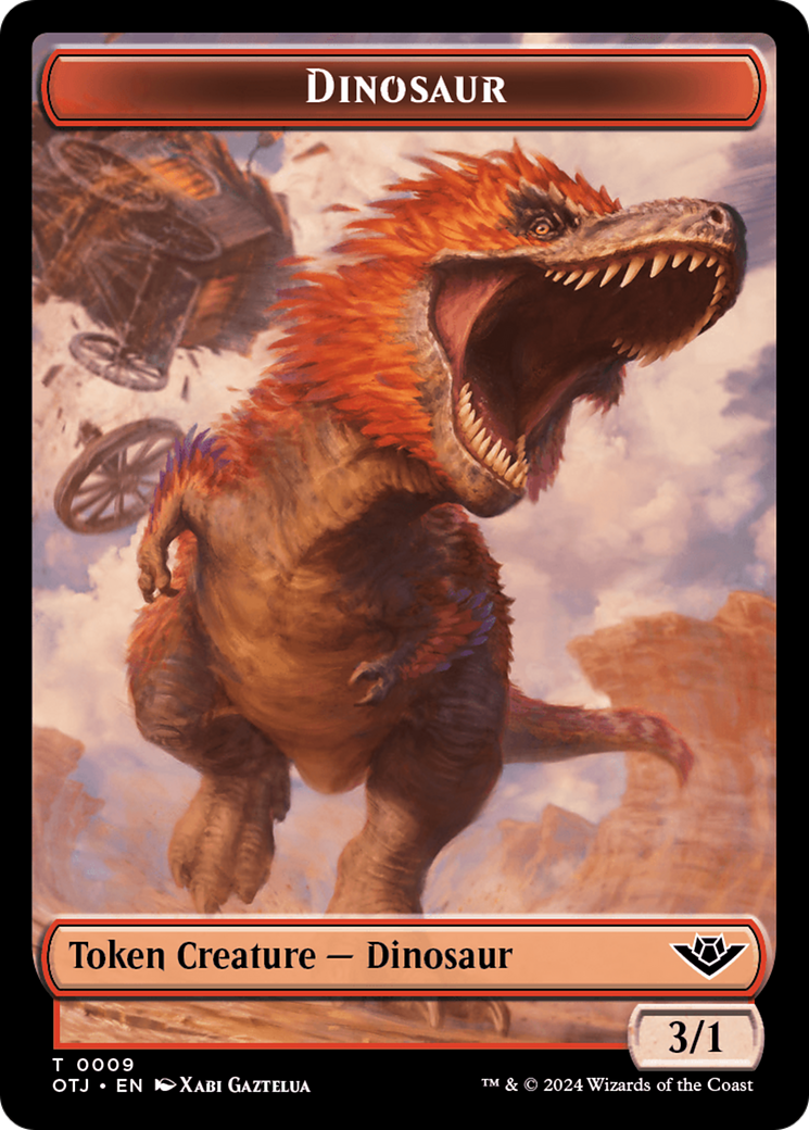 Dinosaur Token [Outlaws of Thunder Junction Tokens] MTG Single Magic: The Gathering    | Red Claw Gaming