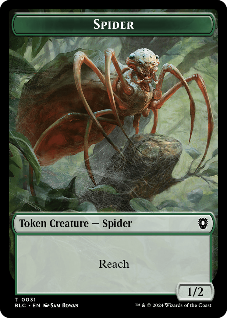 Spider // Blood Double-Sided Token [Bloomburrow Commander Tokens] MTG Single Magic: The Gathering    | Red Claw Gaming