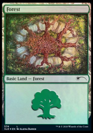 Forest (Plus One) (574) [Secret Lair Drop Promos] MTG Single Magic: The Gathering    | Red Claw Gaming