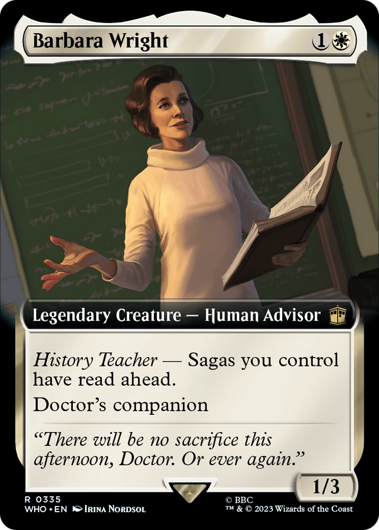 Barbara Wright (Extended Art) [Doctor Who] MTG Single Magic: The Gathering    | Red Claw Gaming