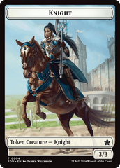 Human // Knight Double-Sided Token [Foundations Tokens] | Red Claw Gaming