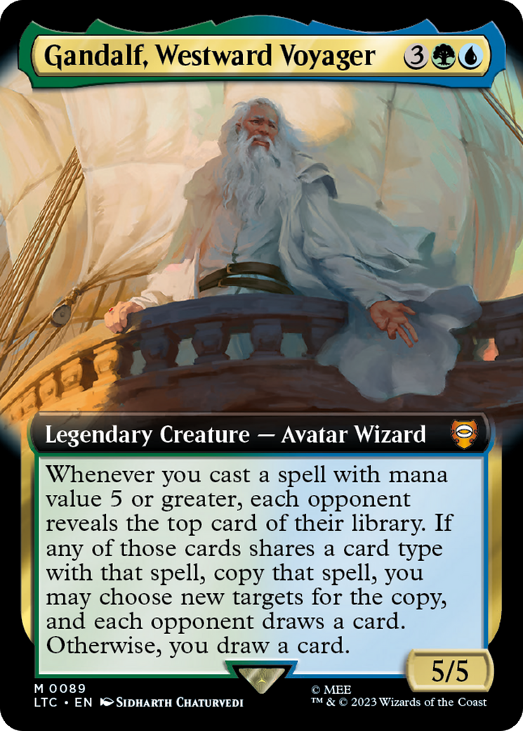 Gandalf, Westward Voyager (Extended Art) [The Lord of the Rings: Tales of Middle-Earth Commander] MTG Single Magic: The Gathering    | Red Claw Gaming