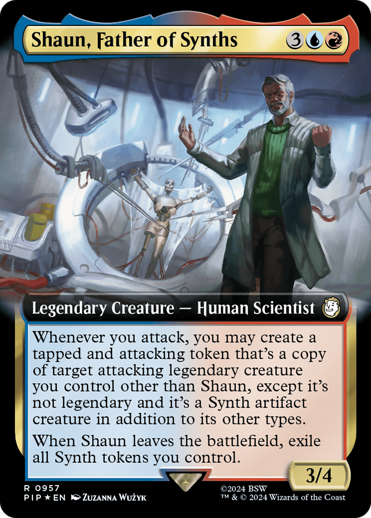 Shaun, Father of Synths (Extended Art) (Surge Foil) [Fallout] MTG Single Magic: The Gathering    | Red Claw Gaming