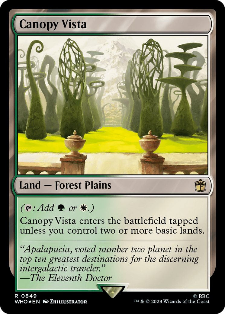 Canopy Vista (Surge Foil) [Doctor Who] MTG Single Magic: The Gathering    | Red Claw Gaming