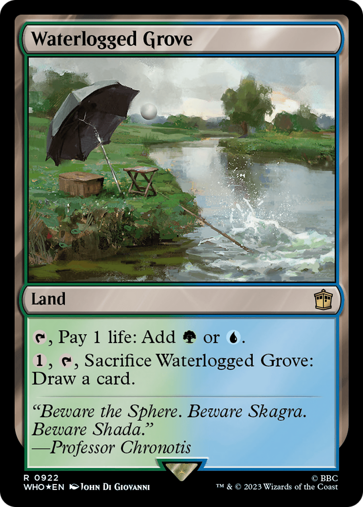 Waterlogged Grove (Surge Foil) [Doctor Who] MTG Single Magic: The Gathering    | Red Claw Gaming