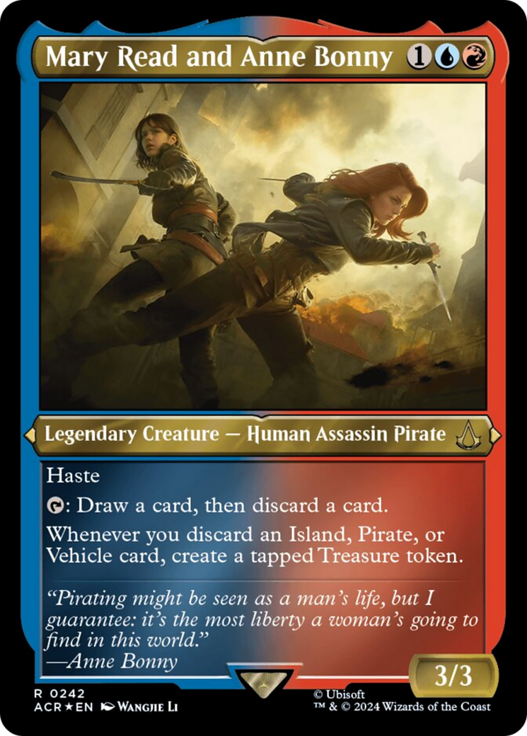 Mary Read and Anne Bonny (Foil Etched) [Assassin's Creed] MTG Single Magic: The Gathering    | Red Claw Gaming