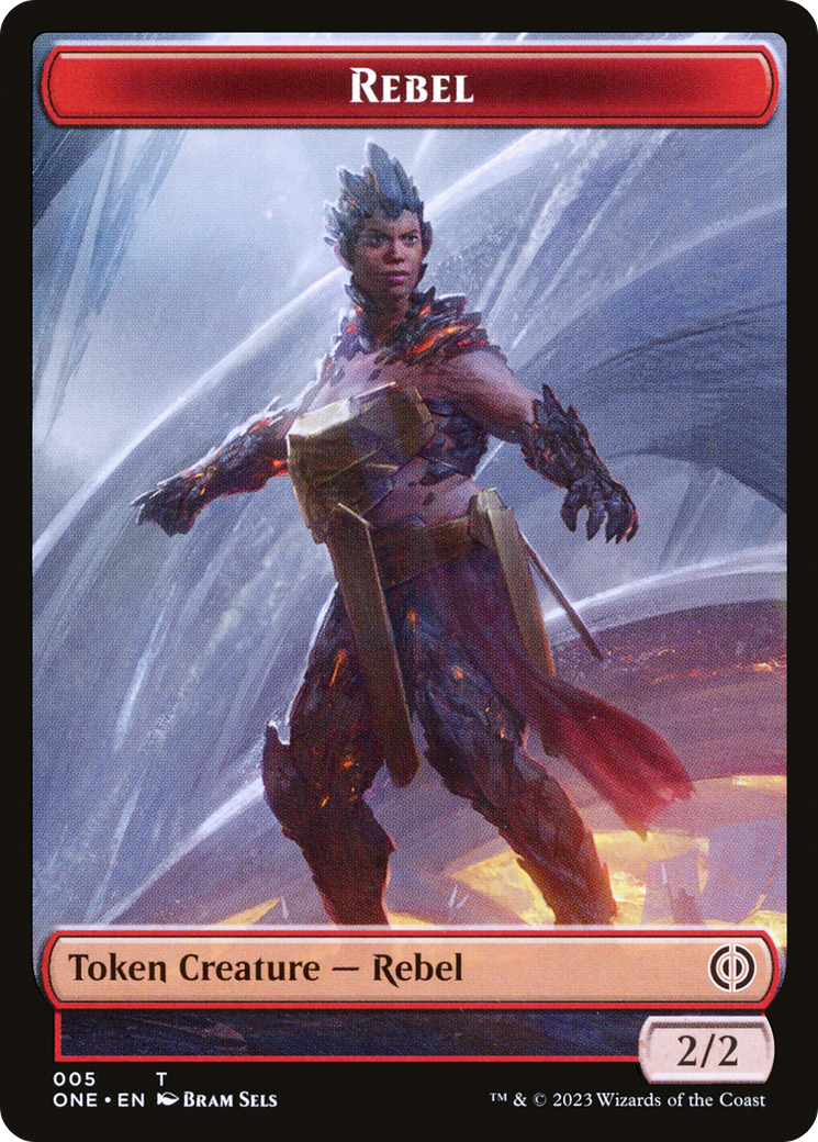 Rebel // Samurai Double-Sided Token [Phyrexia: All Will Be One Tokens] MTG Single Magic: The Gathering    | Red Claw Gaming