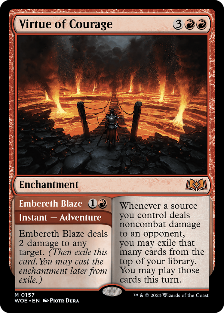 Virtue of Courage // Embereth Blaze [Wilds of Eldraine] MTG Single Magic: The Gathering    | Red Claw Gaming