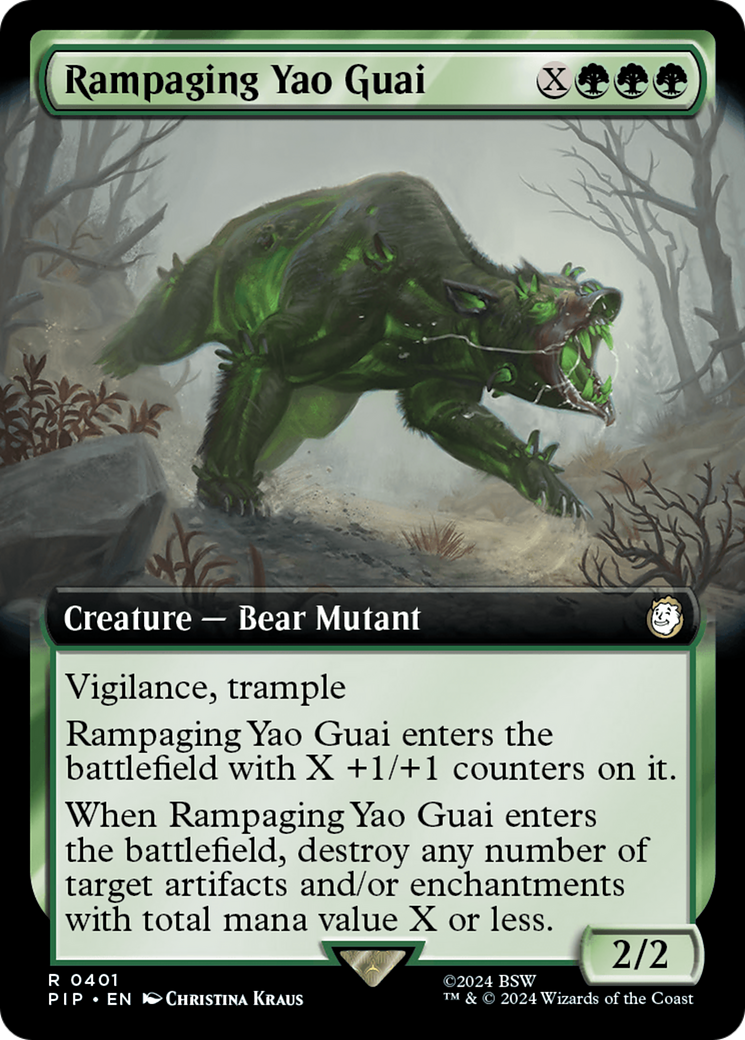 Rampaging Yao Guai (Extended Art) [Fallout] MTG Single Magic: The Gathering    | Red Claw Gaming