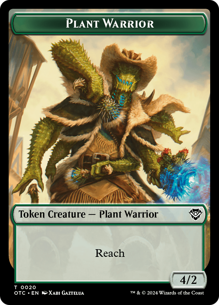 Plant Warrior // Treasure Double-Sided Token [Outlaws of Thunder Junction Commander Tokens] MTG Single Magic: The Gathering    | Red Claw Gaming