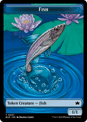 Fish // Iridescent Vinelasher Double-Sided Token [Bloomburrow Tokens] MTG Single Magic: The Gathering    | Red Claw Gaming