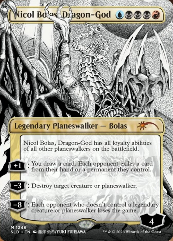 Nicol Bolas, Dragon-God (Borderless) [Secret Lair Drop Series] MTG Single Magic: The Gathering    | Red Claw Gaming