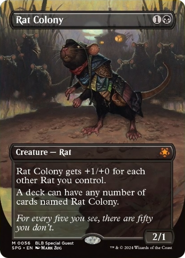 Rat Colony (Borderless) [Bloomburrow Special Guests] MTG Single Magic: The Gathering    | Red Claw Gaming