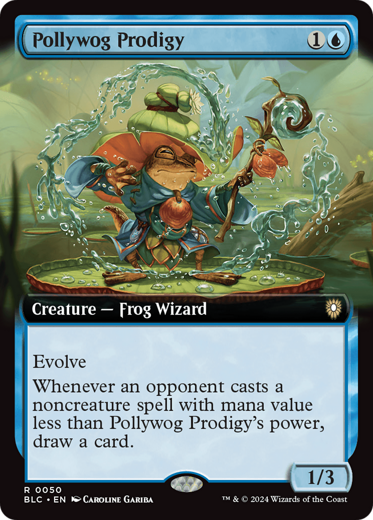 Pollywog Prodigy (Extended Art) [Bloomburrow Commander] MTG Single Magic: The Gathering | Red Claw Gaming