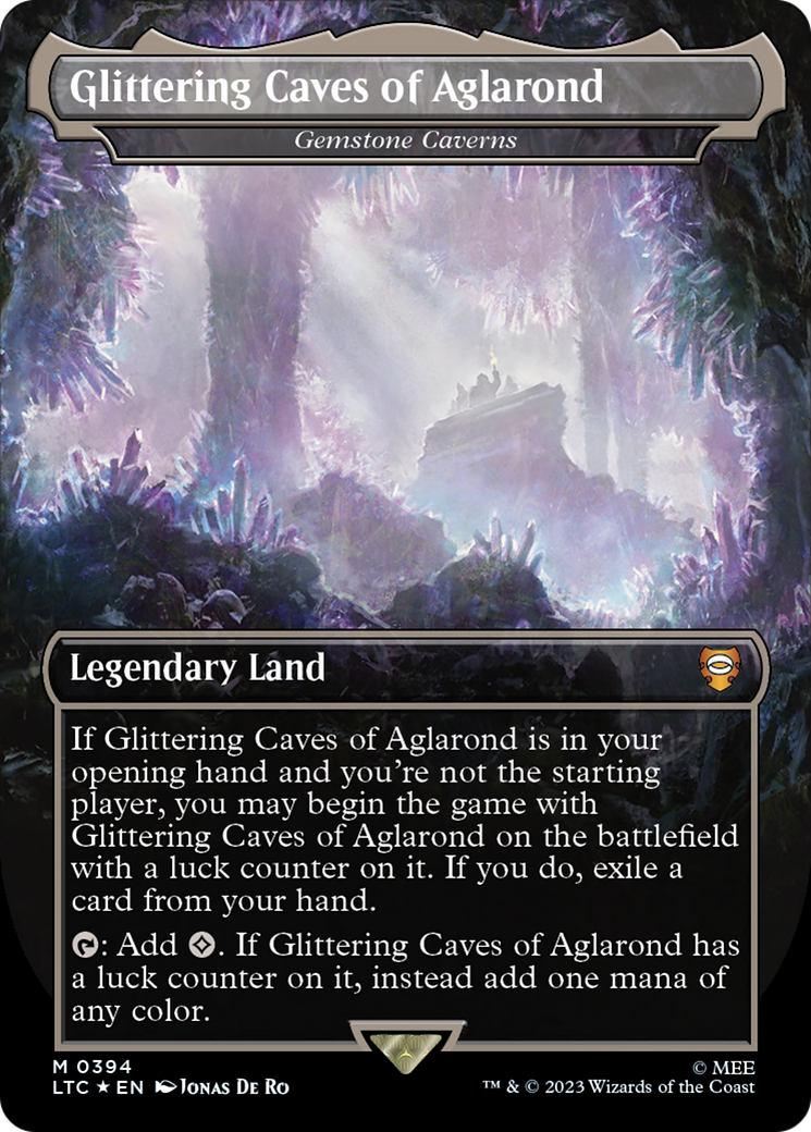 Glittering Caves of Aglarond - Gemstone Caverns (Surge Foil Realms and Relics) [The Lord of the Rings: Tales of Middle-Earth Commander] MTG Single Magic: The Gathering | Red Claw Gaming