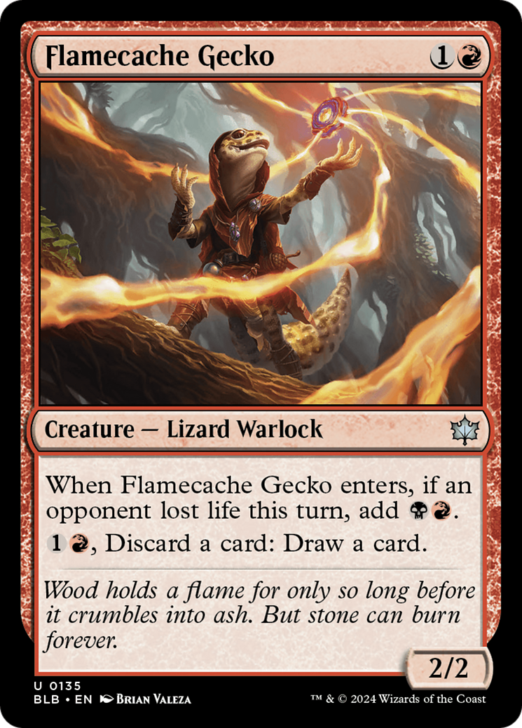 Flamecache Gecko [Bloomburrow] MTG Single Magic: The Gathering    | Red Claw Gaming