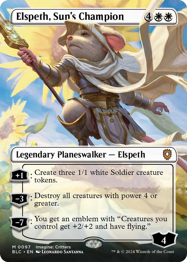 Elspeth, Sun's Champion (Borderless) [Bloomburrow Commander] MTG Single Magic: The Gathering    | Red Claw Gaming