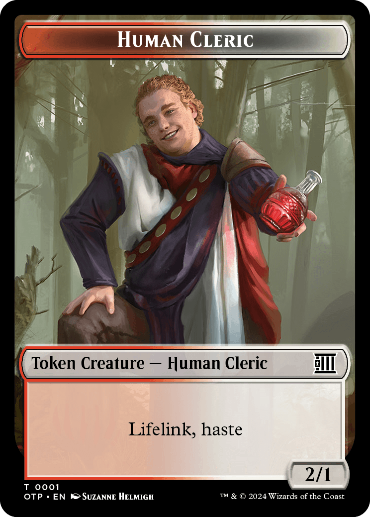 Human Cleric // Plot Double-Sided Token [Outlaws of Thunder Junction Tokens] MTG Single Magic: The Gathering    | Red Claw Gaming