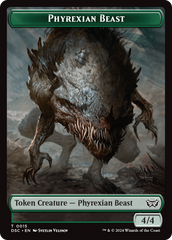 Phyrexian Beast //Manifest Double-Sided Token [Duskmourn: House of Horror Commander Tokens] MTG Single Magic: The Gathering    | Red Claw Gaming