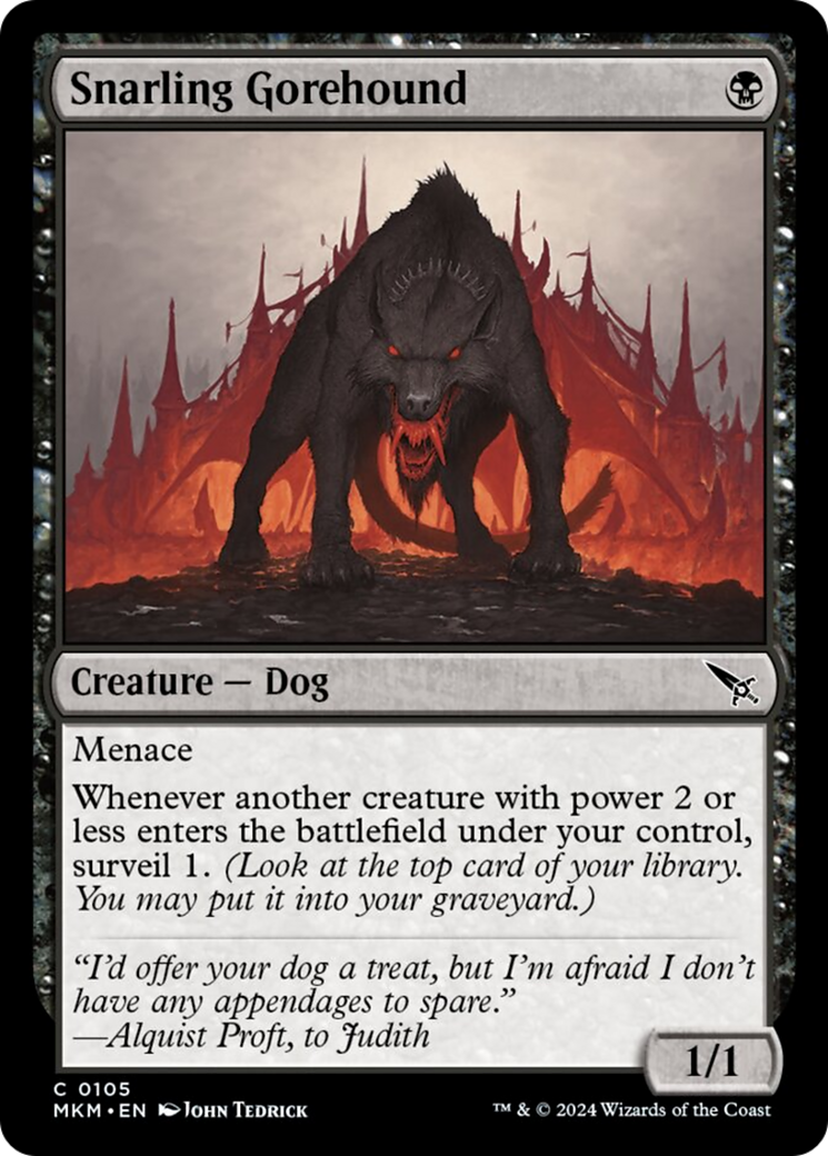 Snarling Gorehound [Murders at Karlov Manor] MTG Single Magic: The Gathering    | Red Claw Gaming