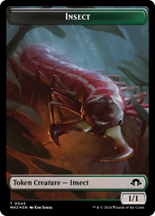 Insect (0043) (Ripple Foil) // Zombie Double-Sided Token [Modern Horizons 3 Tokens] MTG Single Magic: The Gathering    | Red Claw Gaming