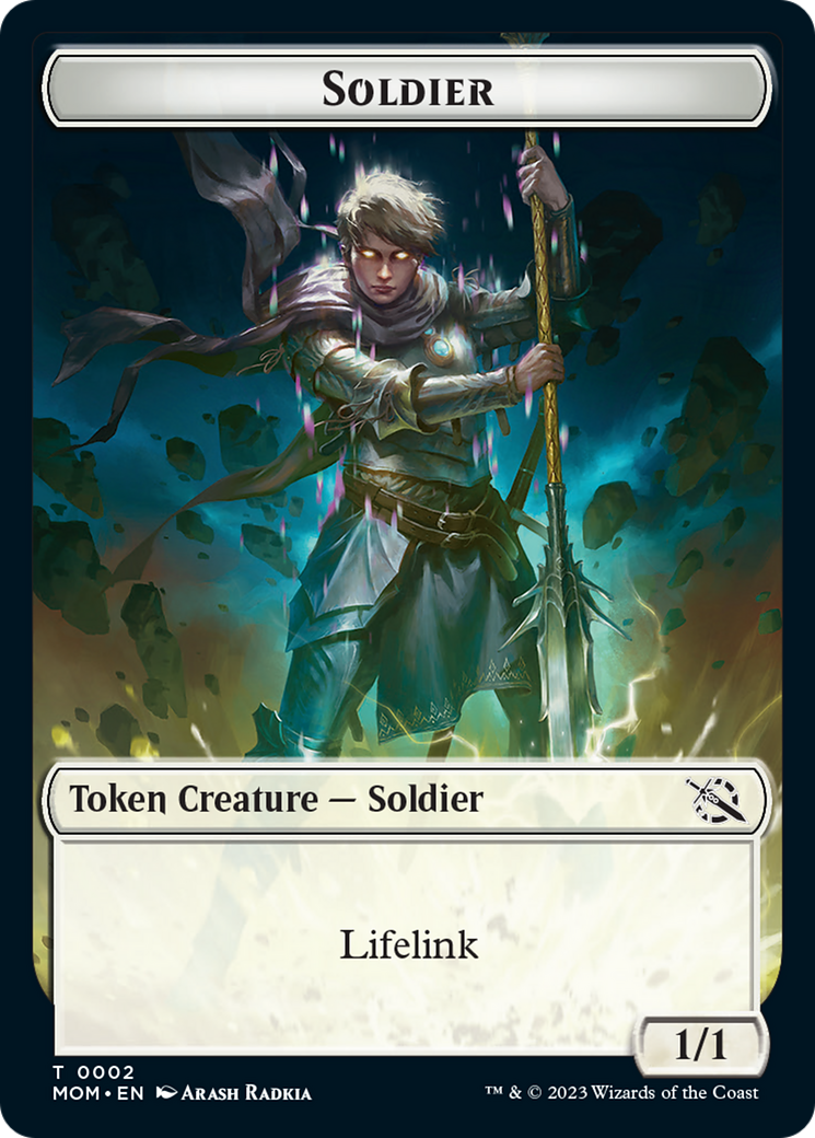 Soldier // Teferi Akosa of Zhalfir Emblem Double-Sided Token [March of the Machine Tokens] MTG Single Magic: The Gathering    | Red Claw Gaming