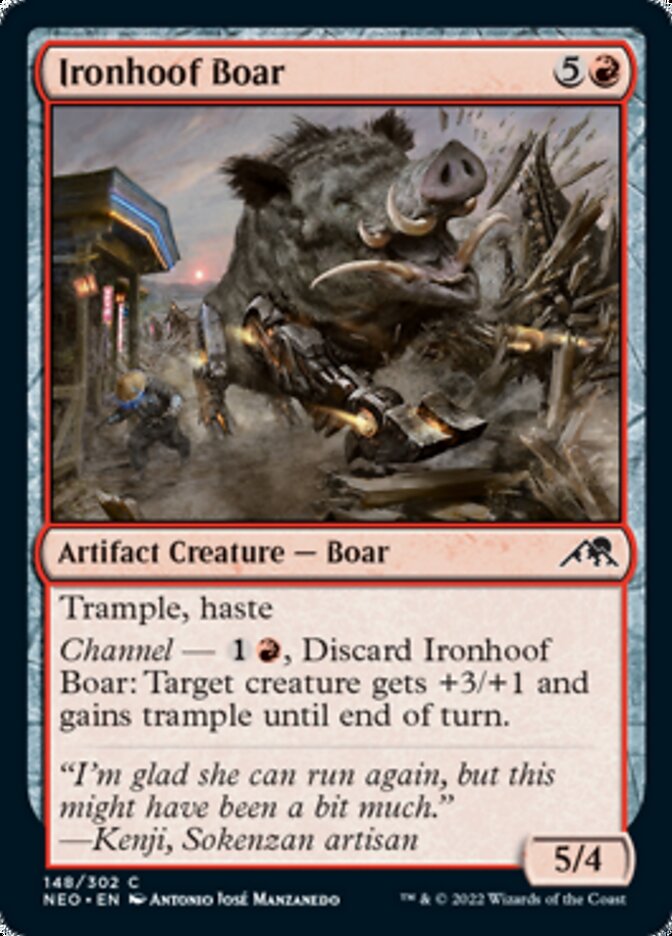 Ironhoof Boar [Kamigawa: Neon Dynasty] MTG Single Magic: The Gathering    | Red Claw Gaming