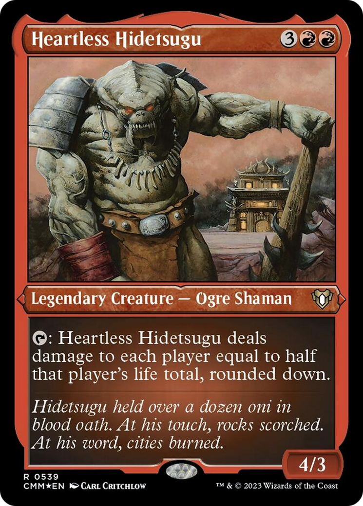 Heartless Hidetsugu (Foil Etched) [Commander Masters] MTG Single Magic: The Gathering    | Red Claw Gaming