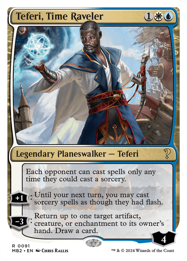 Teferi, Time Raveler (White Border) [Mystery Booster 2] MTG Single Magic: The Gathering    | Red Claw Gaming