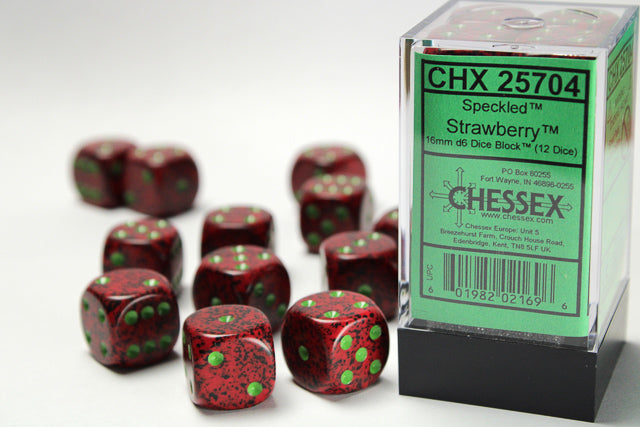 Speckled Strawberry 16mm D6 Dice Chessex    | Red Claw Gaming