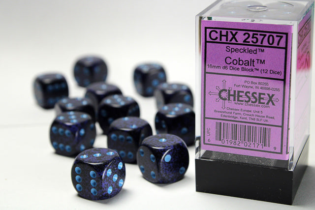 Speckled Cobalt 16mm D6 Dice Chessex    | Red Claw Gaming