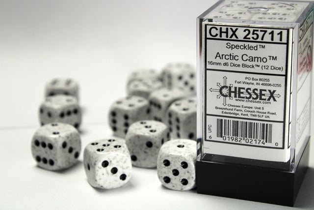 Speckled Artic Camo 16mm D6 Dice Chessex    | Red Claw Gaming