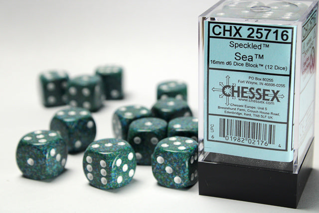 Speckled Sea 16mm D6 Dice Chessex    | Red Claw Gaming
