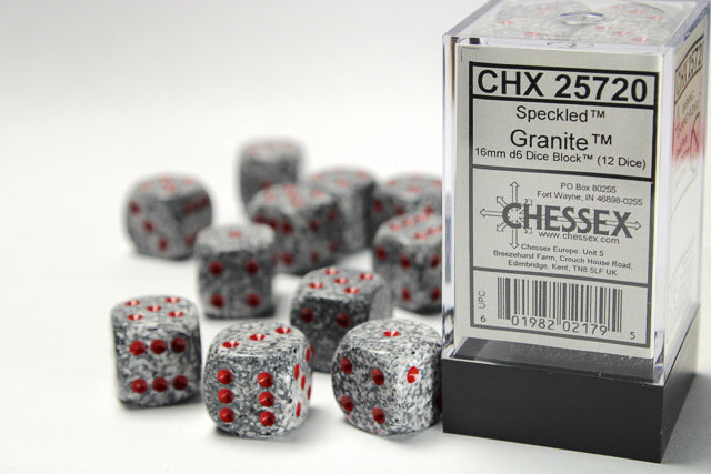 Speckled Granite 16mm D6 Dice Chessex    | Red Claw Gaming