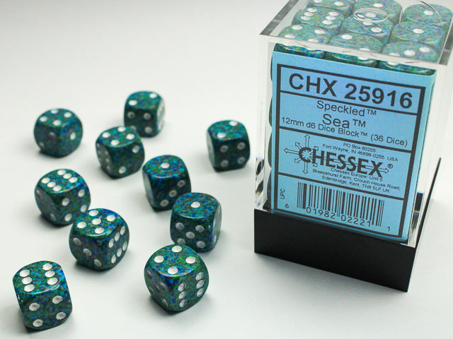 Speckled Sea 12mm D6 Dice Chessex    | Red Claw Gaming