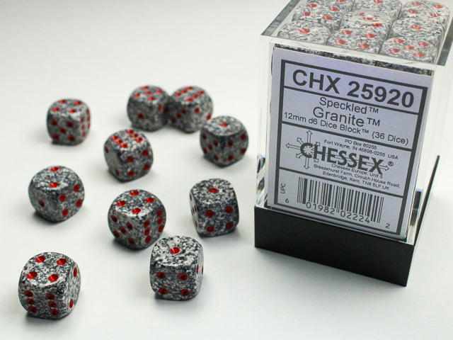 Speckled Granite 12mm D6 Dice Chessex    | Red Claw Gaming